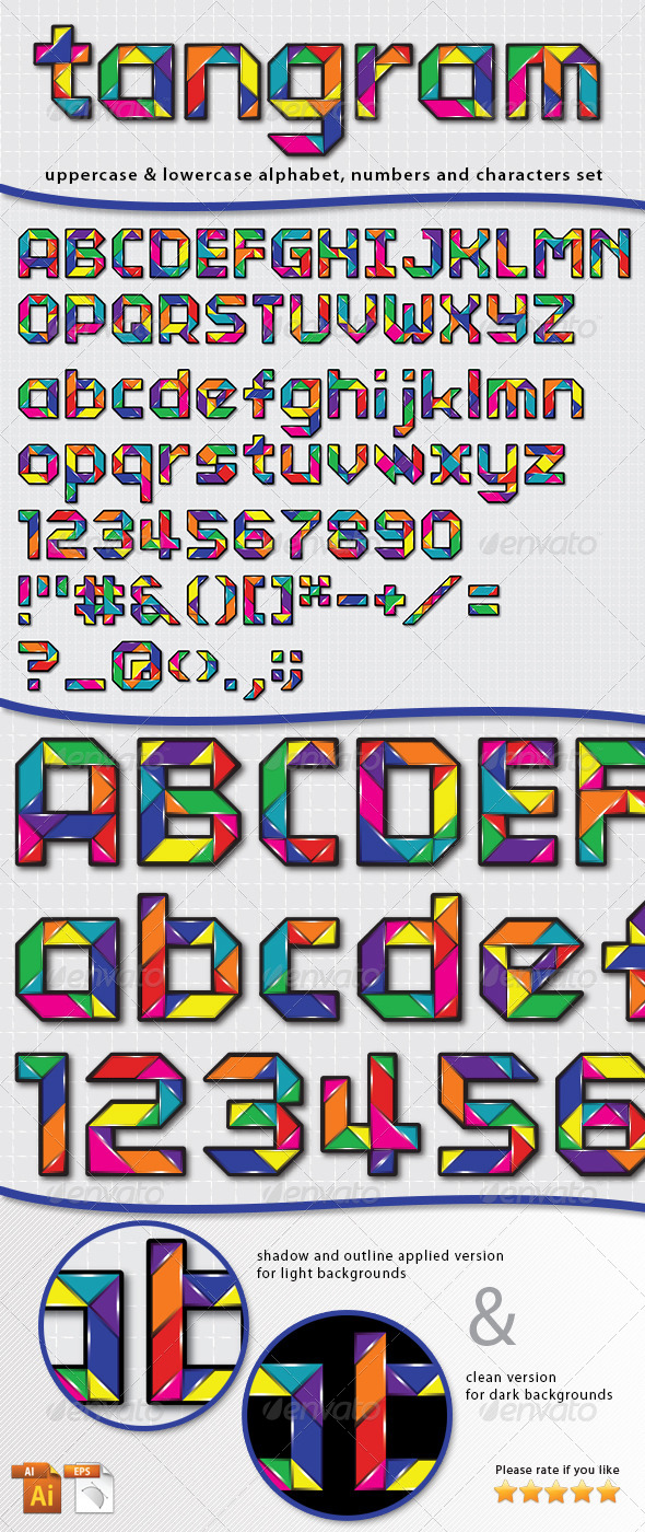 Tangram Characters - Decorative Vectors