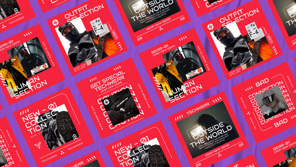 Mask Futuristic Techwear Post Product Promo template preview