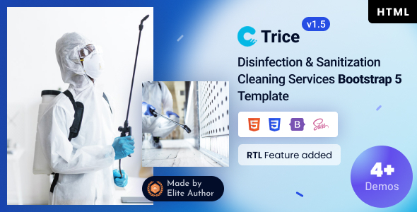 Trice - Disinfection & Sanitization Cleaning Services Bootstrap 5 Template