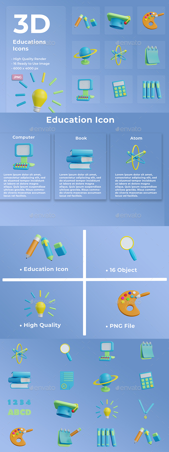 [DOWNLOAD]3D Educations Icon