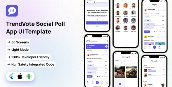 [DOWNLOAD]PollStream UI template | TrendVote Social Poll App in Flutter