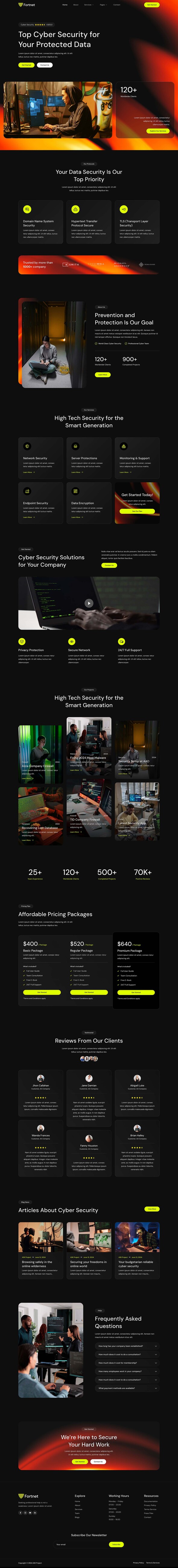 Fortnet - Cyber Security Services Elementor Template Kit