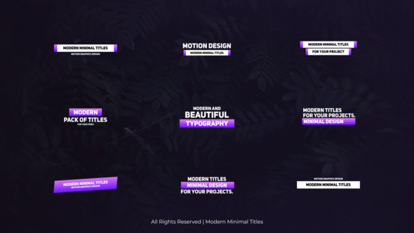 Modern Minimal Titles Titles template preview