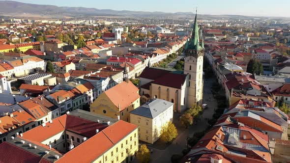Aerial view of the city of Presov in Slovakia alt