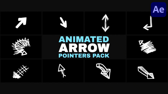 Animated Sketchy Arrow Pointers Pack | After Effects Elements template preview