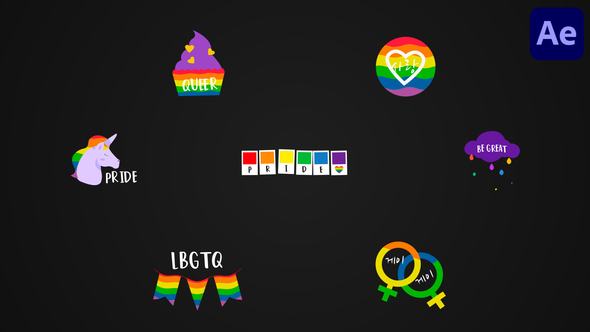 LGBTQ+ Titles for After Effects Titles template preview
