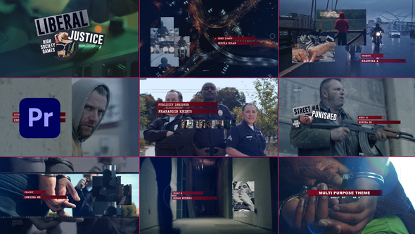 Crime Title Sequence Premiere Pro template preview