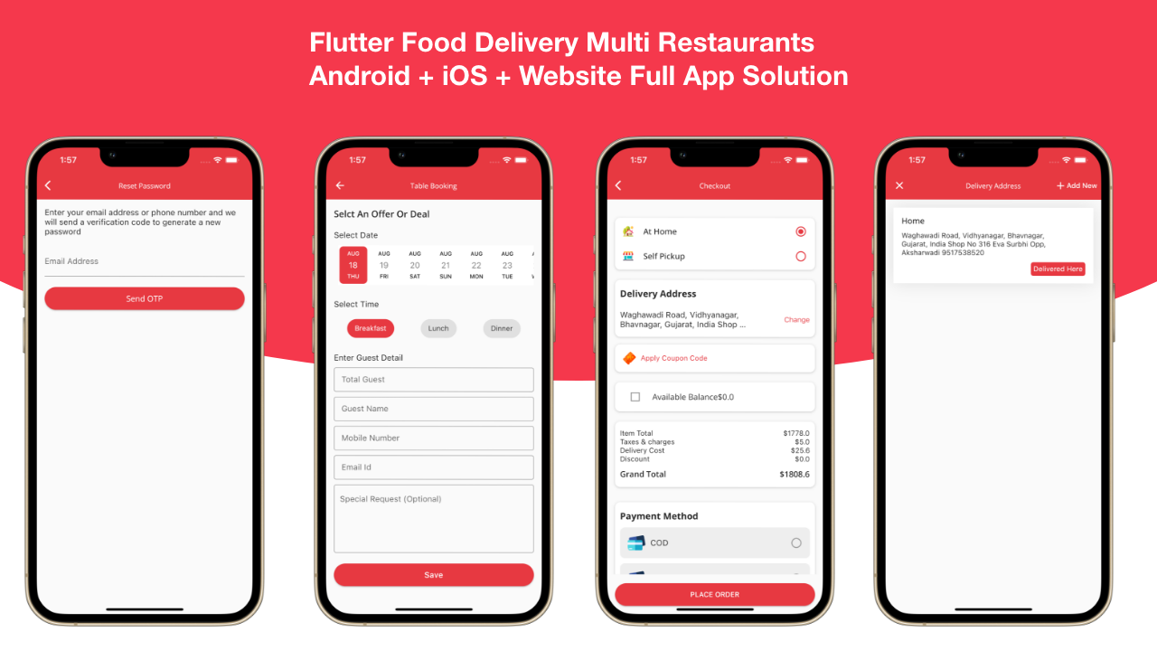 Flutter 3 Food Delivery Multi Restaurants Laravel Backend (Android ...