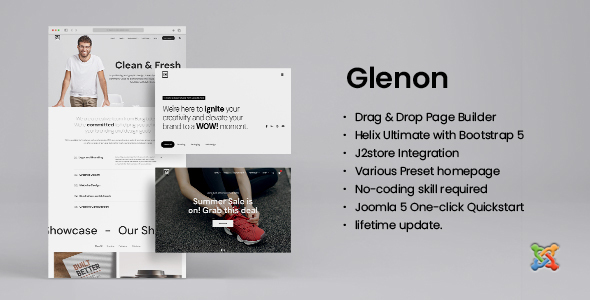 Glenon - Creative and eCommerce Joomla Templates