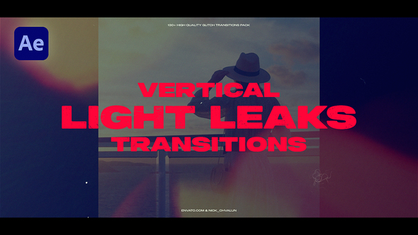 Vertical Light Leaks Transitions Elements template preview