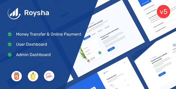 Roysha - Money Transfer and Online Payments HTML Template