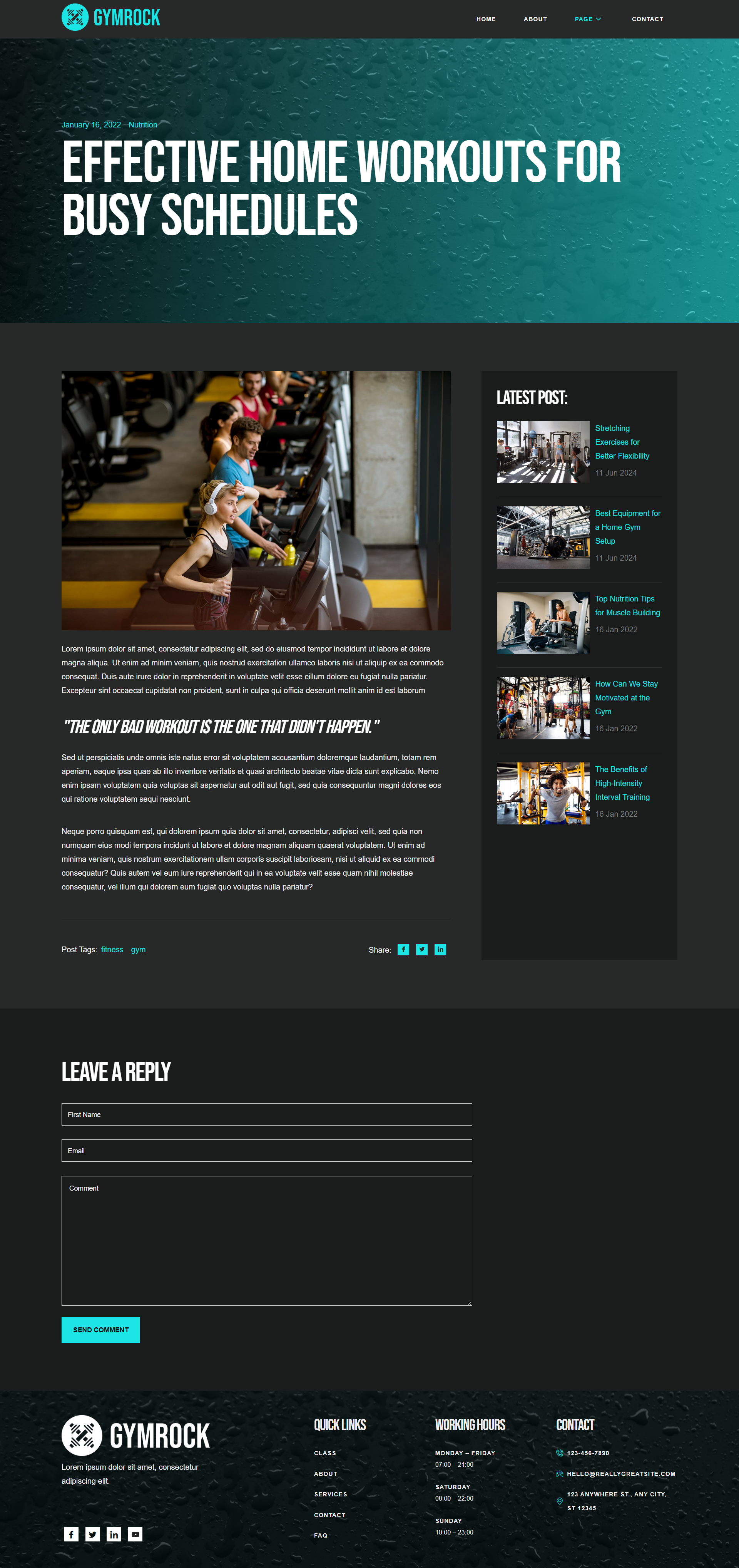 Gymrock Fitness Gym Elementor Template Kit by sparklethings