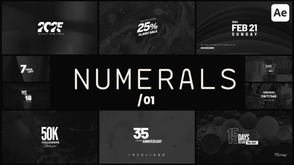 Numerals 01 Titles template preview