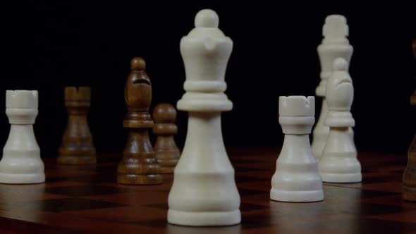 Chess Player Makes A Move The White Queen 25
