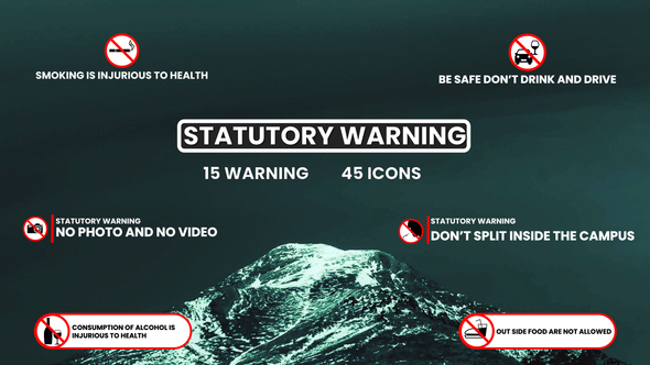 Statutory Warning and Health advisory Animation Elements template preview