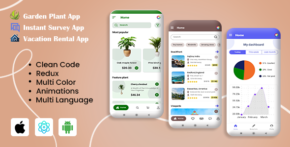 [DOWNLOAD]3 App Template | GardenPlants |Instant Survey |Vacation Rental React Native iOS/Android App Template