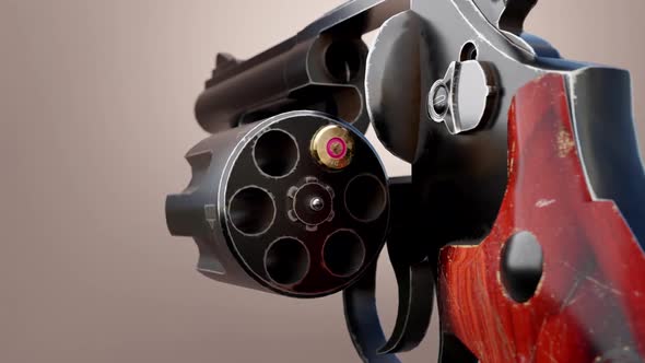 Revolver And Bullet Ready For Russian Roulette, Motion Graphics | VideoHive