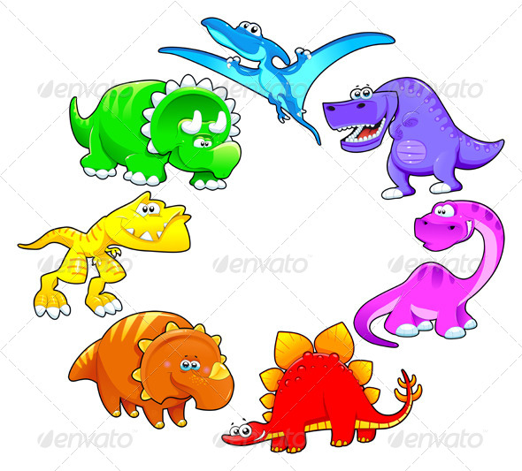 Dinosaurs Rainbow - Animals Characters