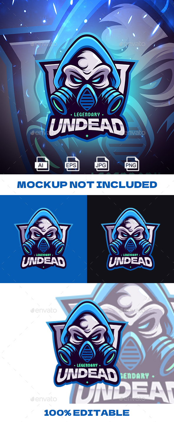 [DOWNLOAD]Legendary Undead Mascot Gaming Logo Template