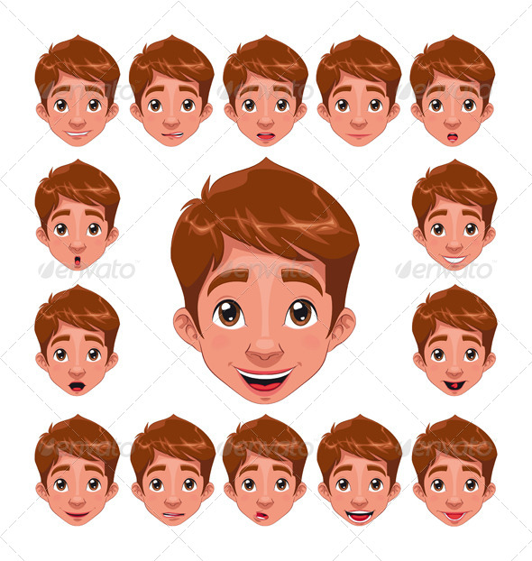 Boy Expressions with Lip Sync - People Characters