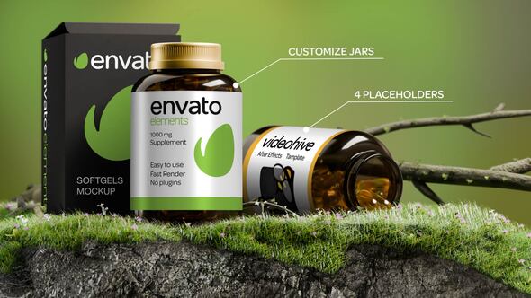 Medicine Pharma Supplement Jar and Box Mockup Product Promo template preview