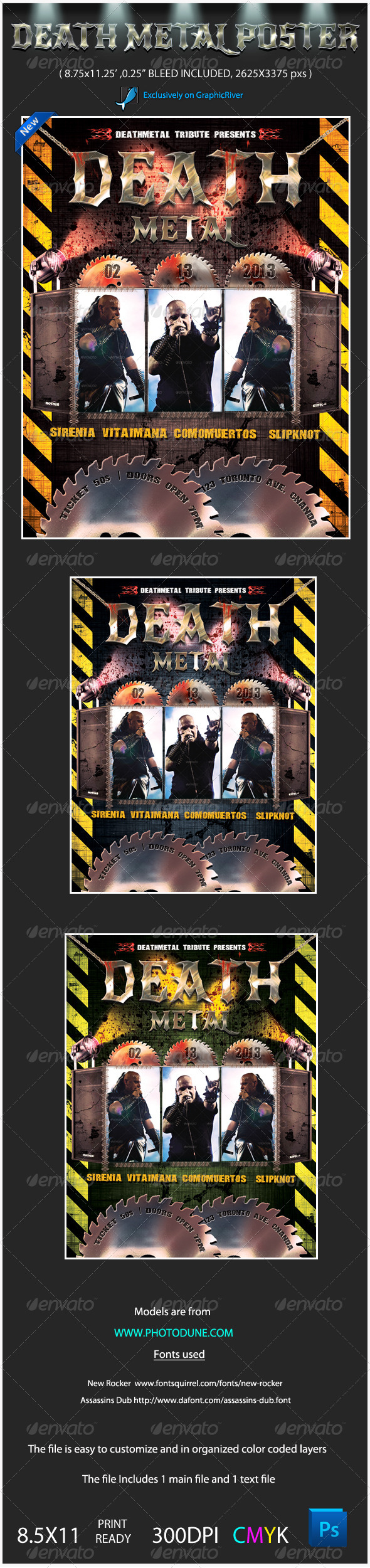 Death Metal Music Poster Template - Concerts Events