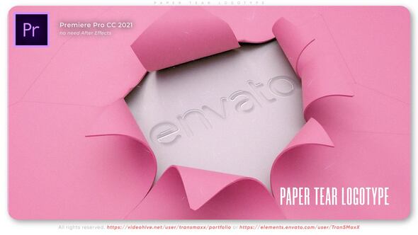 Paper Tear Logotype Premiere Pro template preview