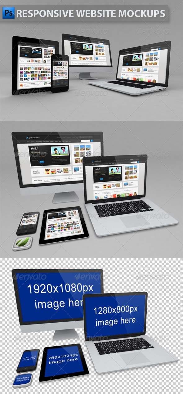 Responsive Website Mockups By Themedia Graphicriver