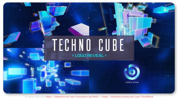 Techno Cube Logo Reveal Logo Stings template preview