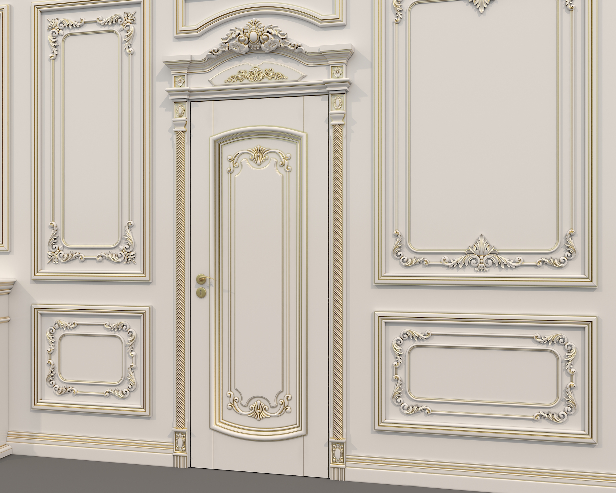 Wall Molding in Classic French style 41 by nhattuankts | 3DOcean