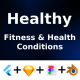Health Fitness App ANDROID IOS FIGMA Sketch 3D Icons UI Kit Flutter