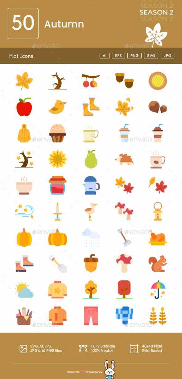 [DOWNLOAD]Autumn Flat Multicolor Icons