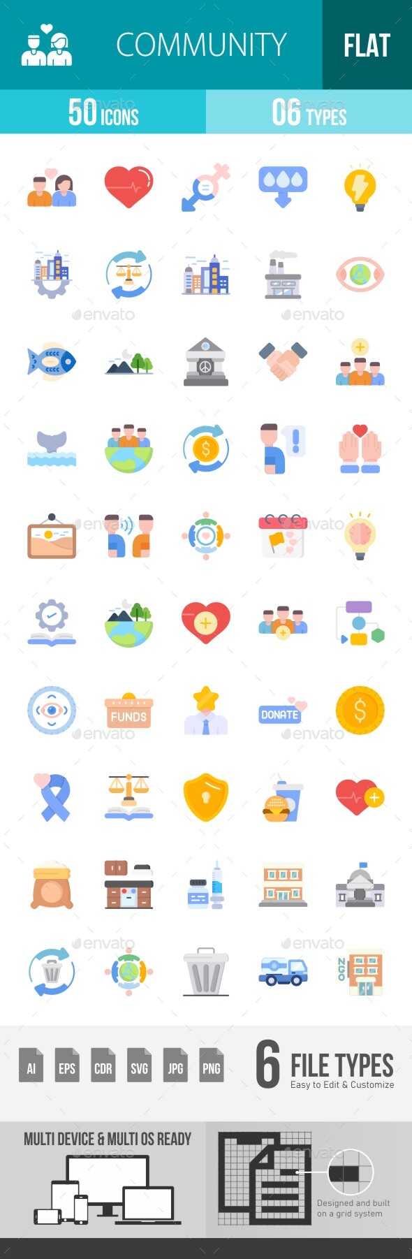 [DOWNLOAD]Community Flat Multicolor Icons