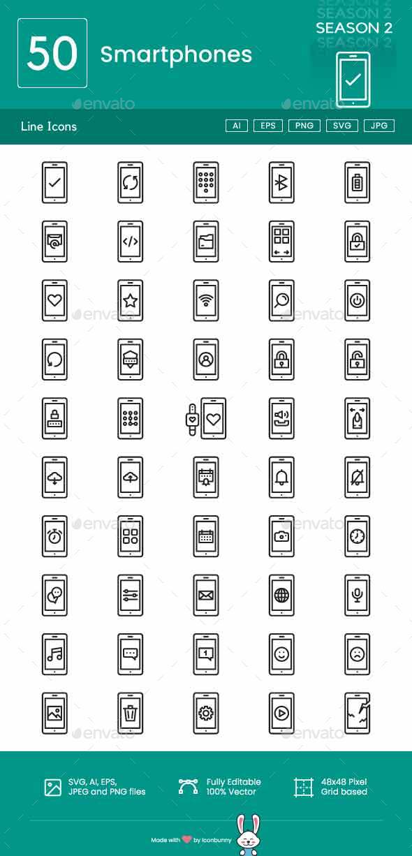 [DOWNLOAD]Smartphone Line Icons