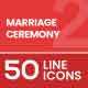 Marriage Ceremony Filled Line Icons