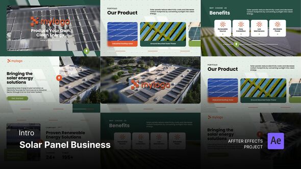 Intro/Opening Video - Solar Panel Business After Effects Template Product Promo template preview