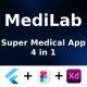 MediLab Doctor Pharmacy ANDROID IOS FIGMA Sketch Sonar Qube Test Report UI Kit Flutter