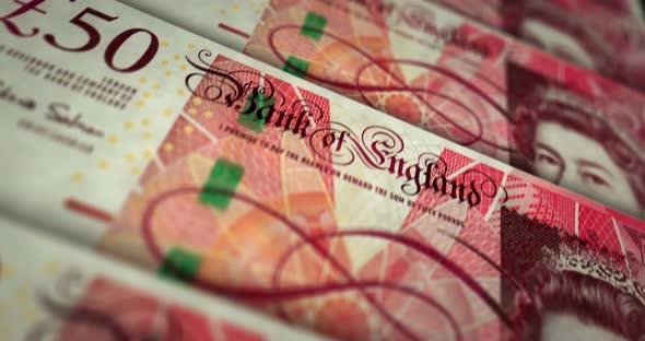 Pound Sterling money banknote surface loop animation alt