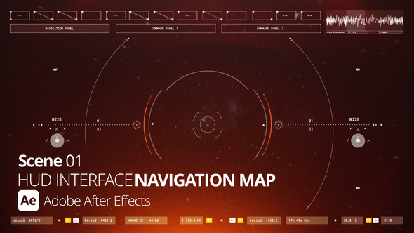 HUD Interface Navigation Map 01 Ae Infographics template preview