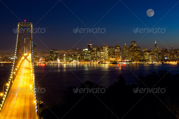 San Francisco at night - Stock Photo - Images