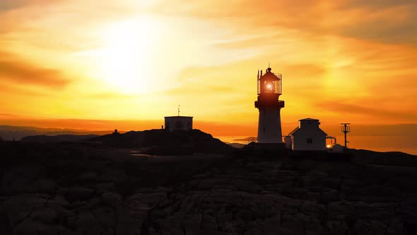 Coastal Lighthouse. Lindesnes Lighthouse Is a Coastal Lighthouse at the Southernmost Tip of Norway. alt