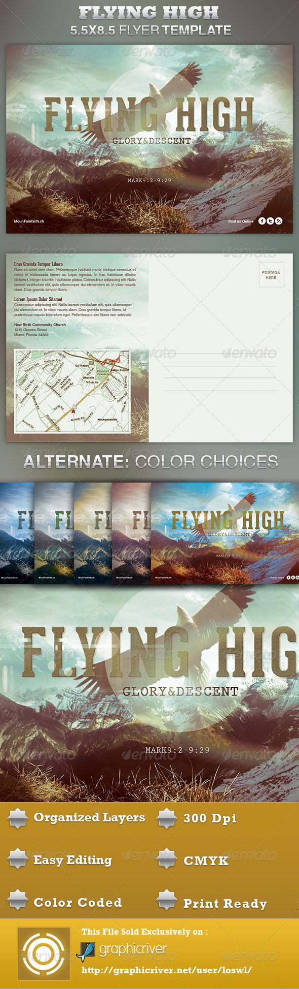 Flying High Church Flyer Template - Church Flyers