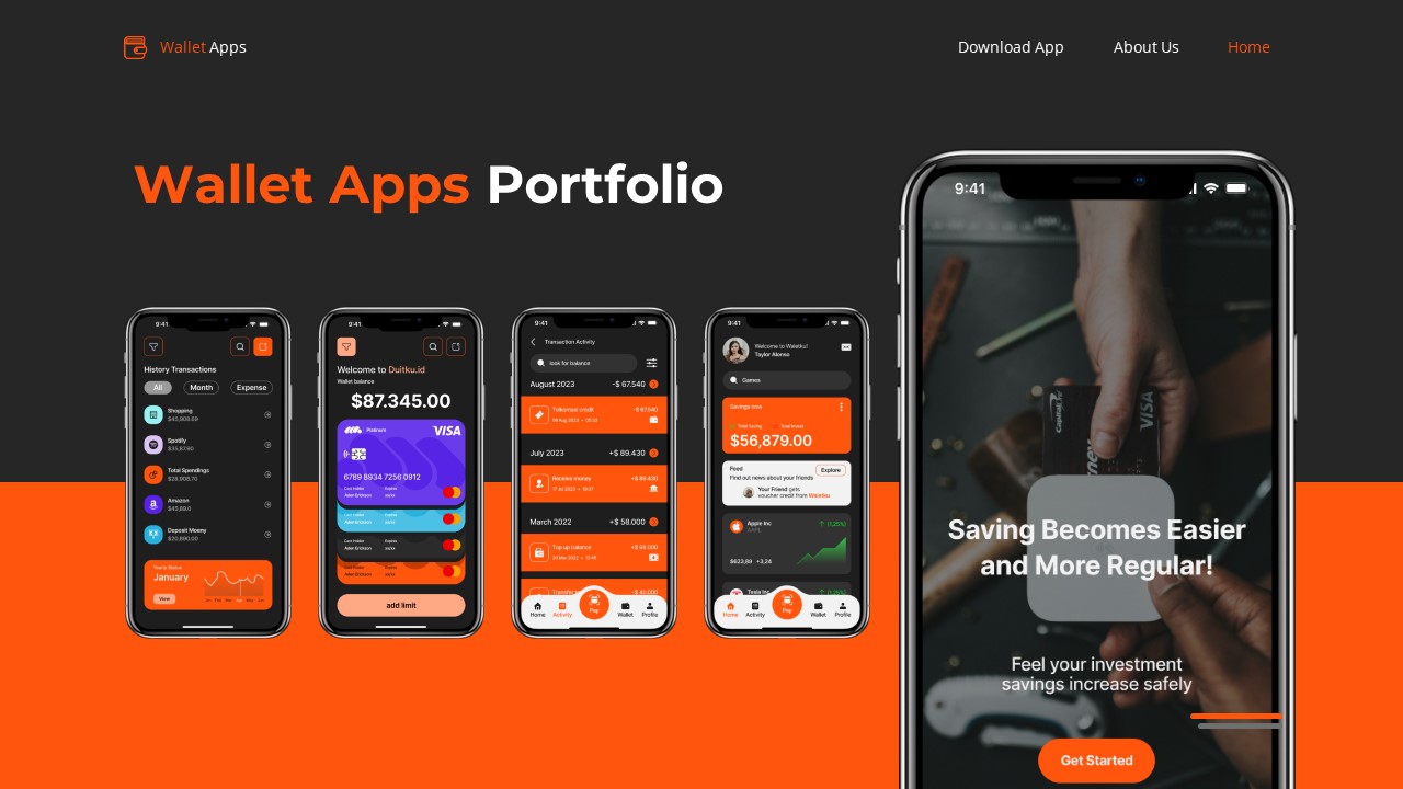 Wallet Apps - Mobile App Powerpoint Templates, Presentation Templates