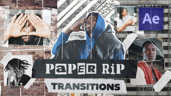 Paper Rip Transitions (Vertical) Elements template preview