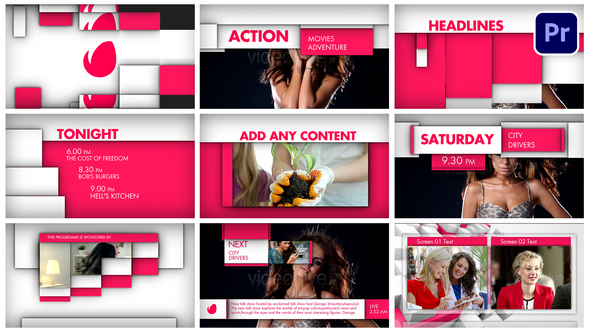 Solid Broadcast Package Premiere Pro template preview