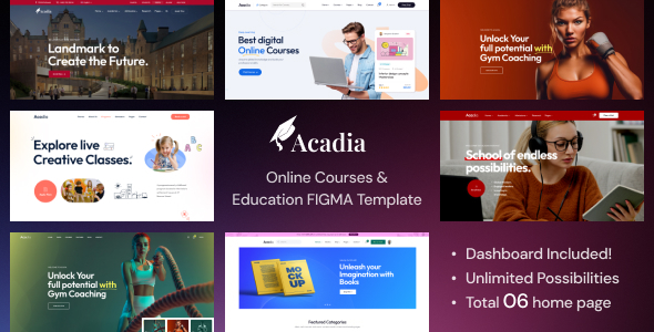 Acadia - University & Online Course Figma Template