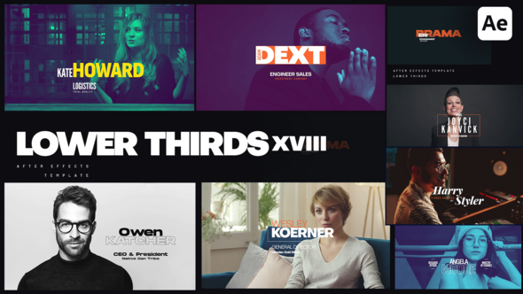 Lower Thirds XVIII Titles template preview