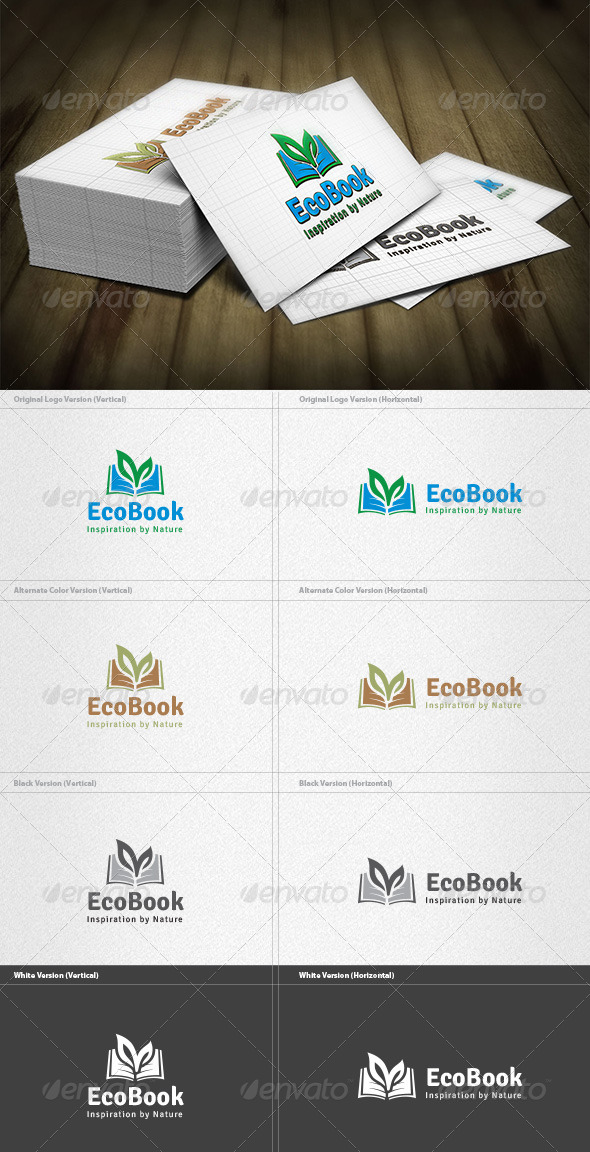 Eco Book Logo - Nature Logo Templates