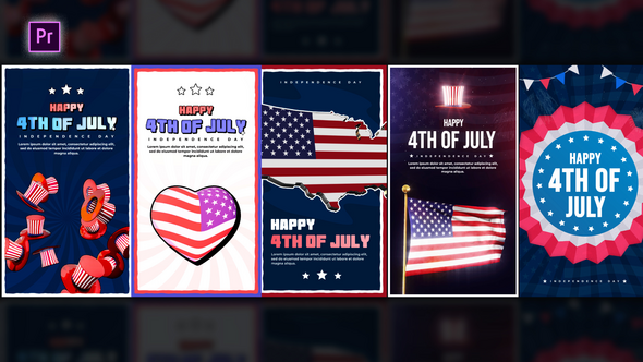 4th Of July Stories Pack Premiere Pro template preview