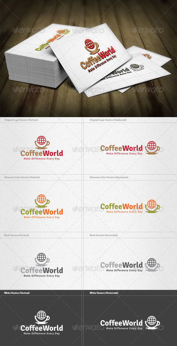 Coffee World Logo - Food Logo Templates